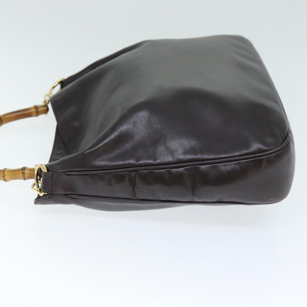 GUCCI Bamboo Shoulder Bag Leather 2way Brown 001 2113 1577 75114