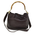 GUCCI Bamboo Hand Bag Leather 2way Brown 001 1638 75115