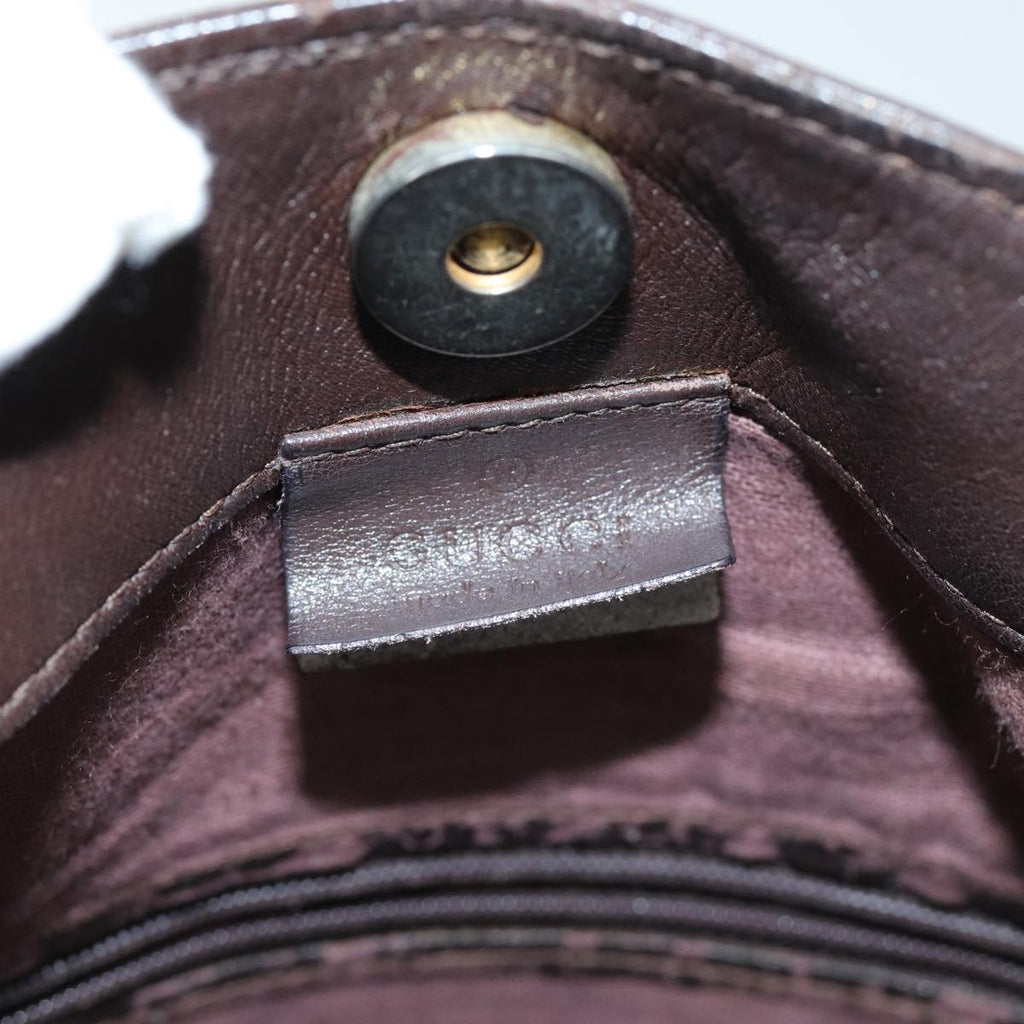 GUCCI Bamboo Hand Bag Leather 2way Brown 001 1638 75115