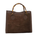 GUCCI Bamboo Tote Bag Suede Brown 002 2853 0260 0 75116