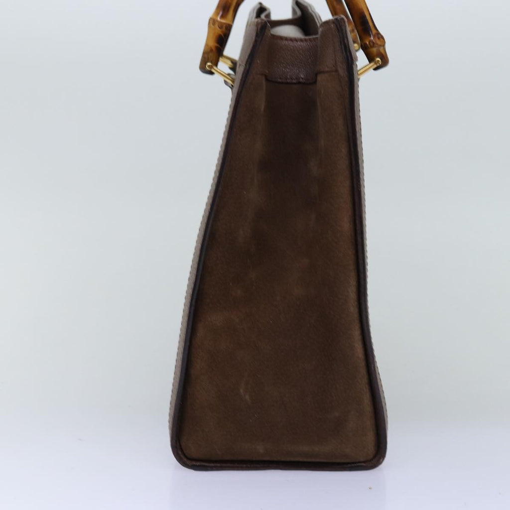 GUCCI Bamboo Tote Bag Suede Brown 002 2853 0260 0 75116