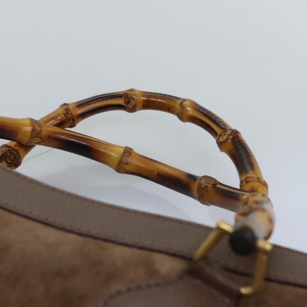 GUCCI Bamboo Tote Bag Suede Brown 002 2853 0260 0 75116