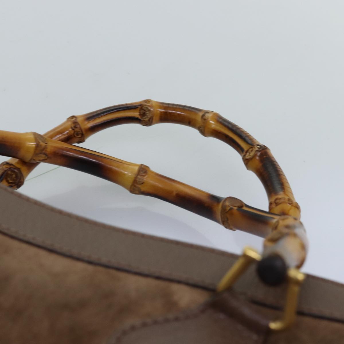 GUCCI Bamboo Tote Bag Suede Brown 002 2853 0260 0 75116