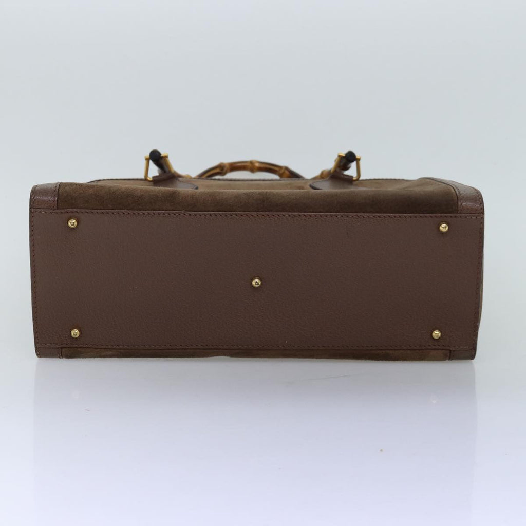 GUCCI Bamboo Tote Bag Suede Brown 002 2853 0260 0 75116