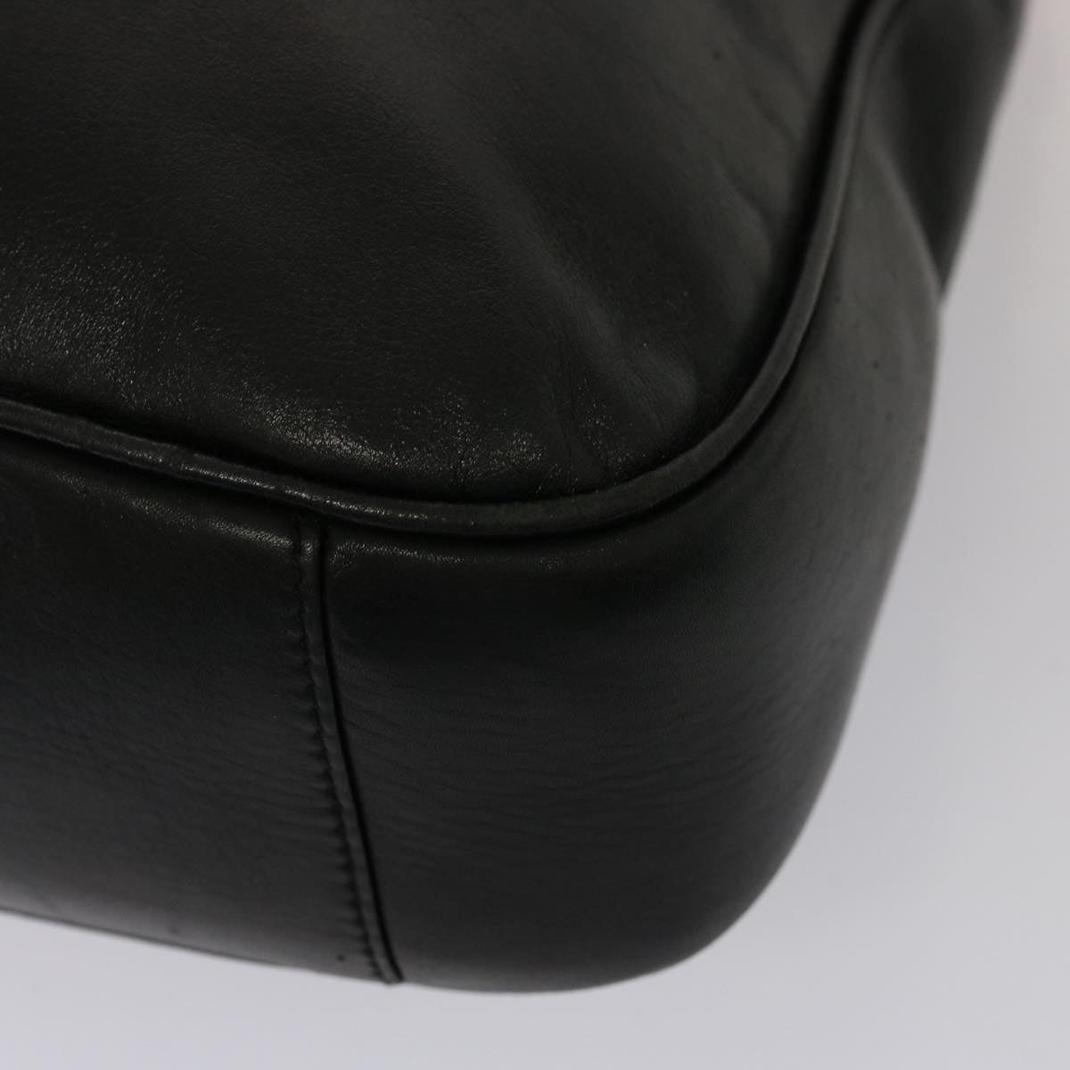 GUCCI Bamboo Hand Bag Leather 2way Black 001 123 1638 75140