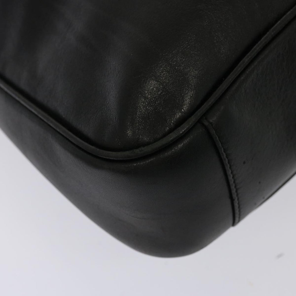 GUCCI Bamboo Hand Bag Leather 2way Black 001 123 1638 75140