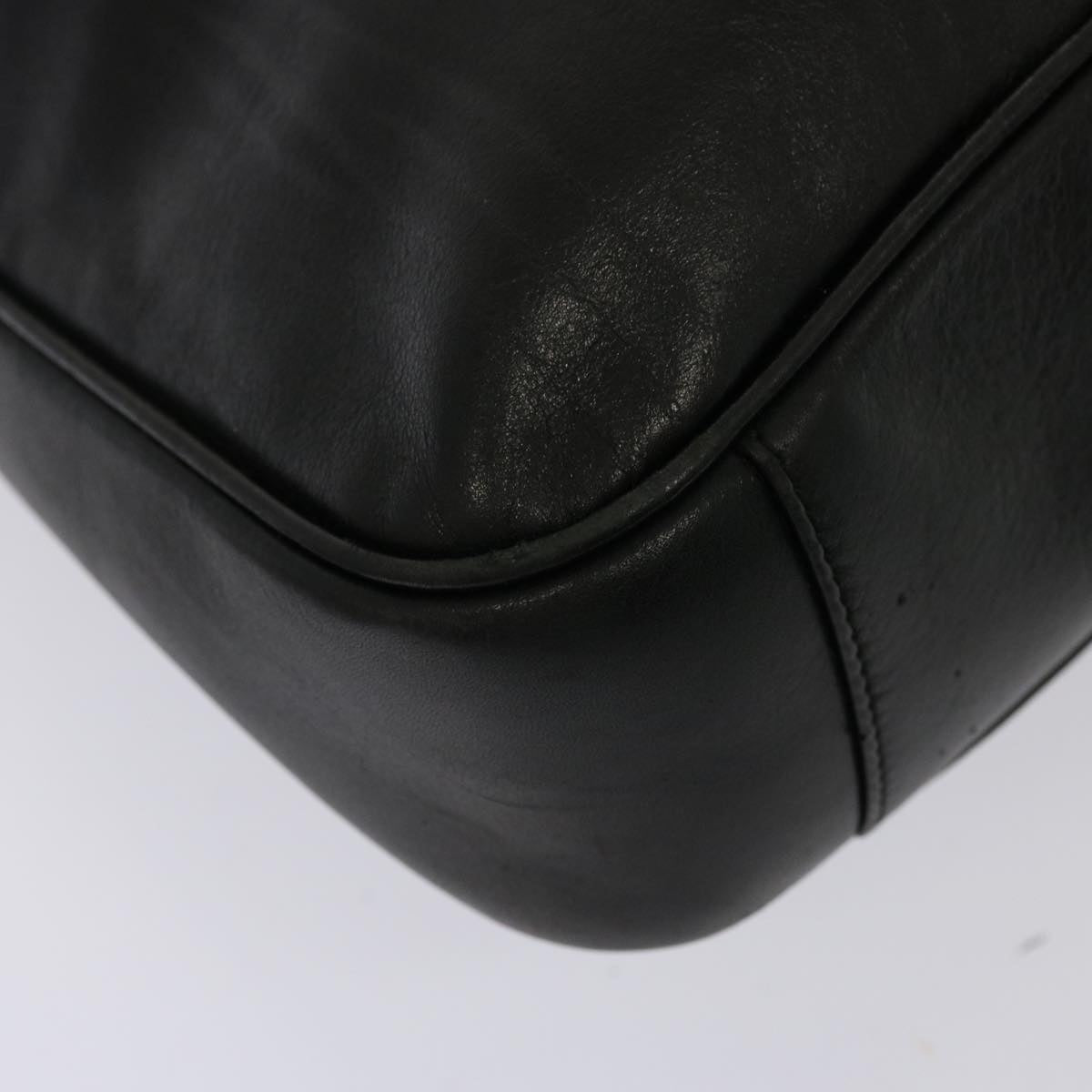 GUCCI Bamboo Hand Bag Leather 2way Black 001 123 1638 75140