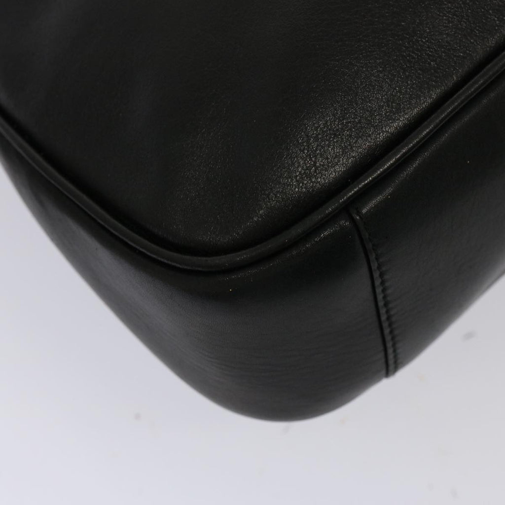 GUCCI Bamboo Hand Bag Leather 2way Black 001 123 1638 75140