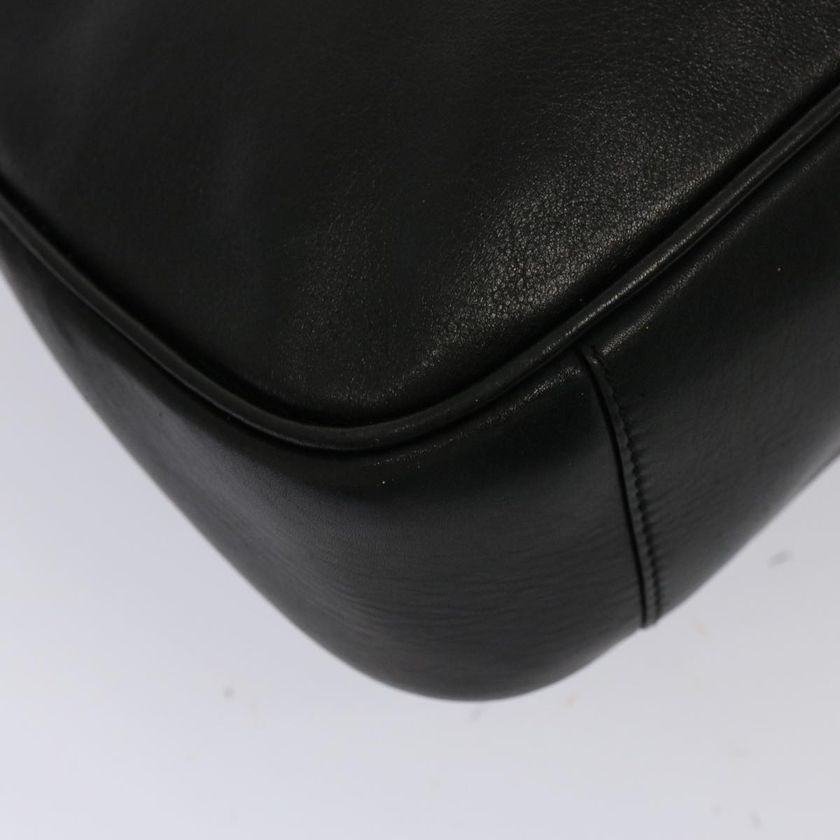 GUCCI Bamboo Hand Bag Leather 2way Black 001 123 1638 75140