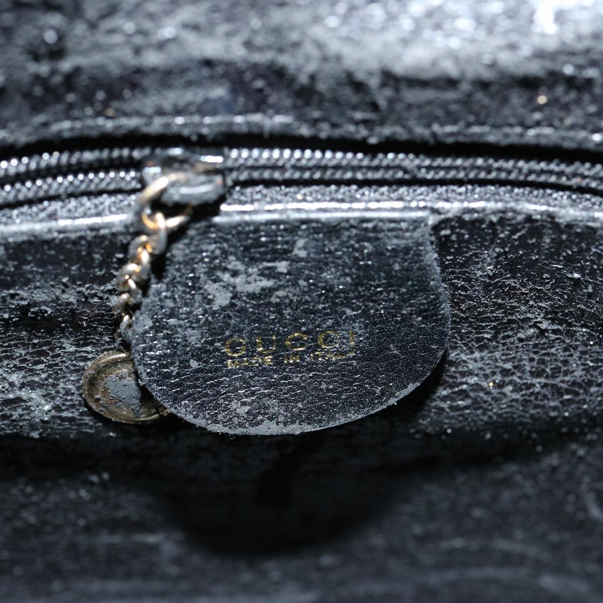GUCCI Bamboo Hand Bag Leather 2way Black 001 123 1638 75140
