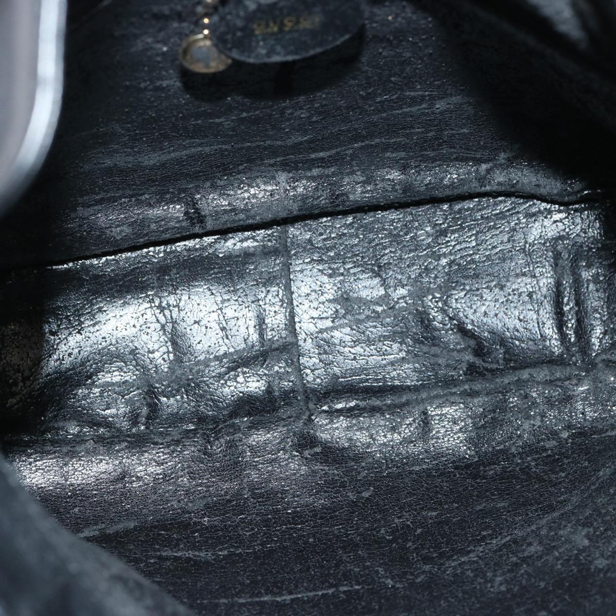 GUCCI Bamboo Hand Bag Leather 2way Black 001 123 1638 75140