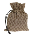 GUCCI GG Canvas Drawstring Pouch Beige 75149