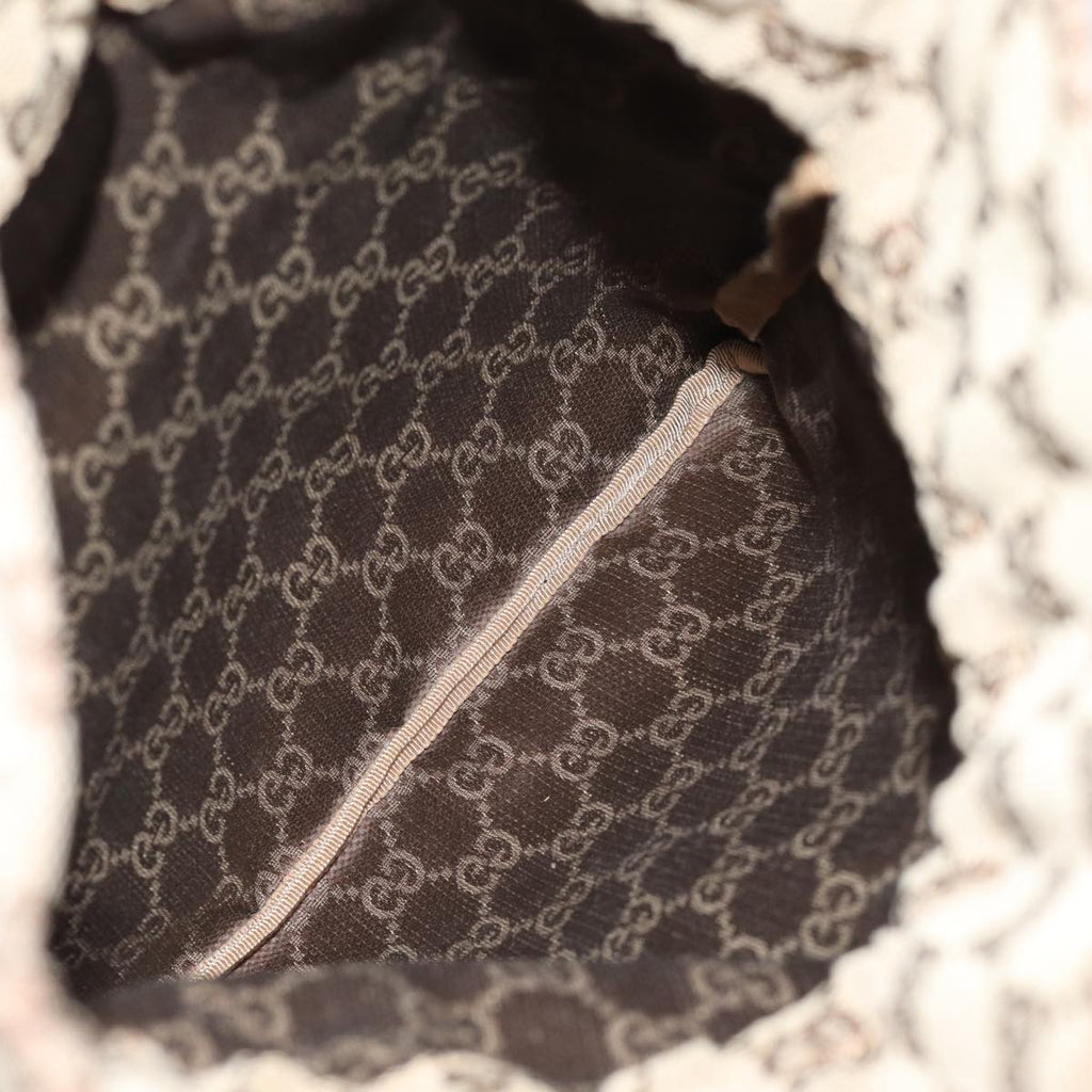 GUCCI GG Canvas Drawstring Pouch Beige 75149