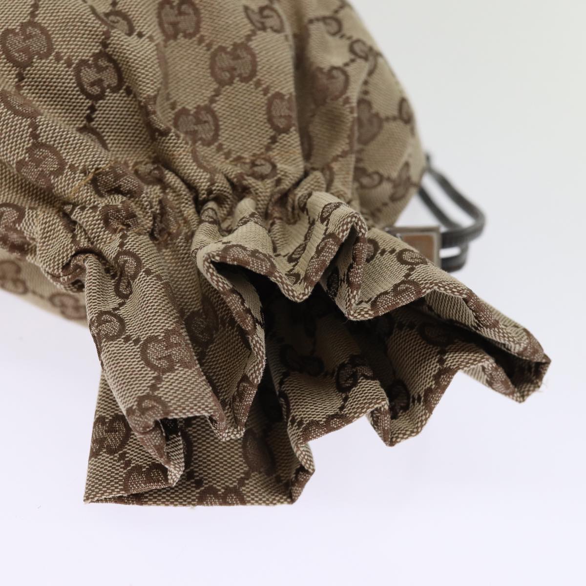 GUCCI GG Canvas Drawstring Pouch Beige 75149