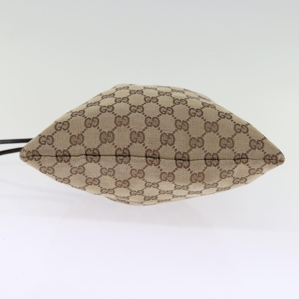 GUCCI GG Canvas Drawstring Pouch Beige 75149