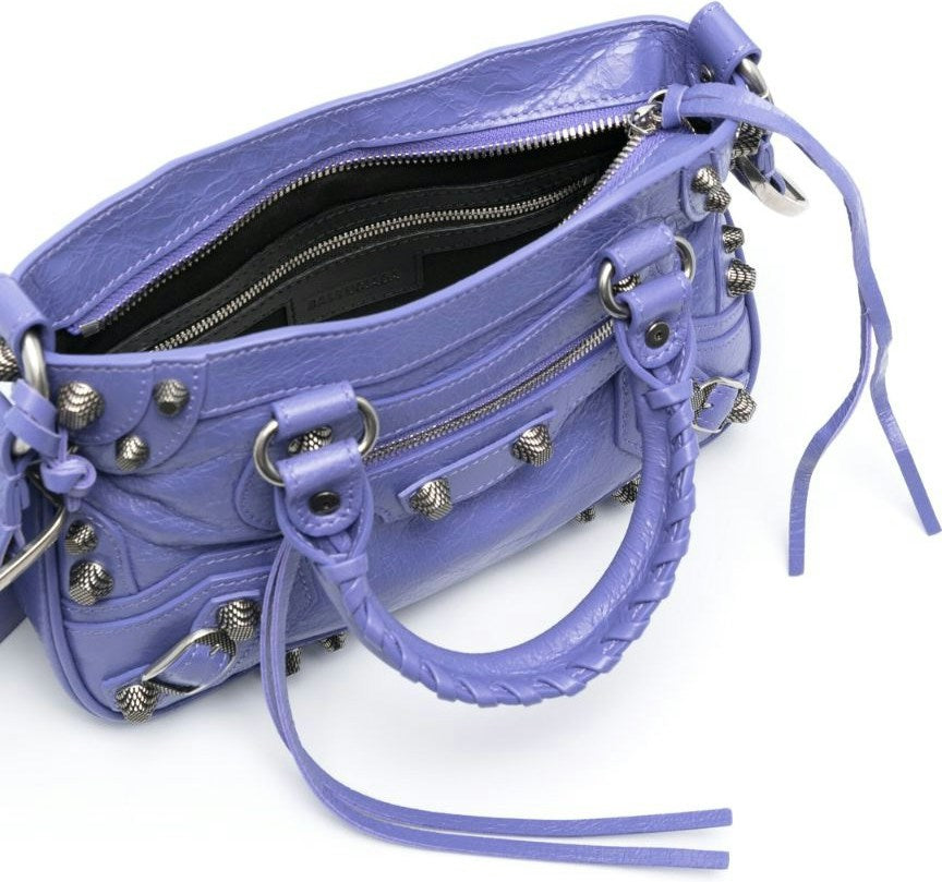 LE CAGOLE SMALL LEATHER SHOULDER BAG