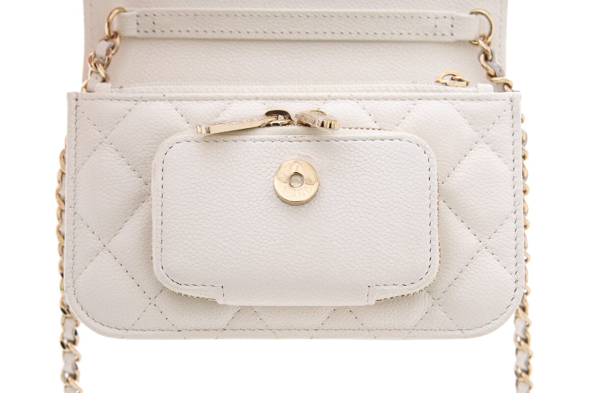 Chanel White Business Affinity Flap Handbag