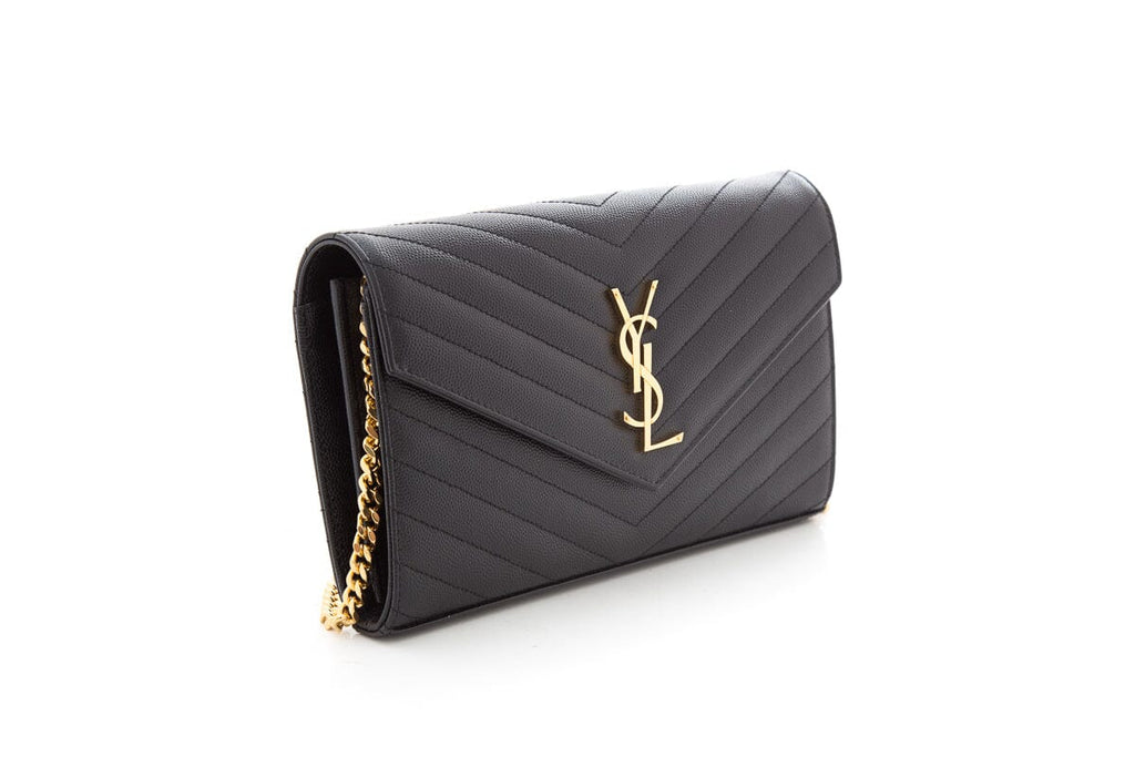 Saint Laurent Black Grain de Poudre Large WOC