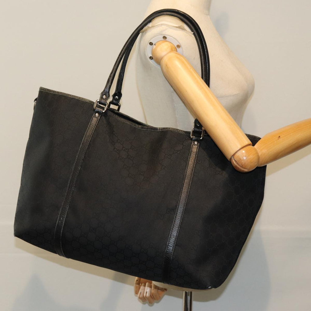 GUCCI GG Canvas Tote Bag Black 265696 75315