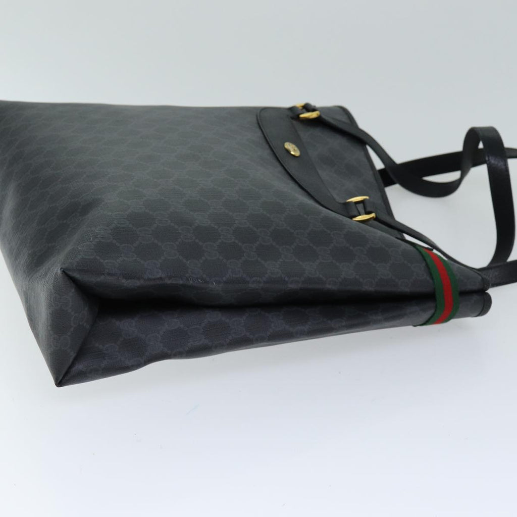 GUCCI GG Supreme Web Sherry Line Tote Bag PVC Red Black 39 02 091 75316