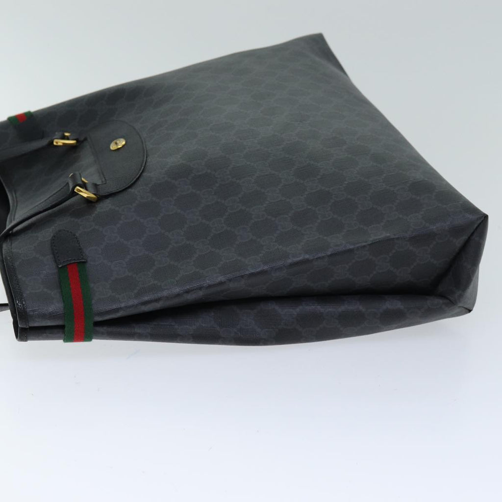 GUCCI GG Supreme Web Sherry Line Tote Bag PVC Red Black 39 02 091 75316