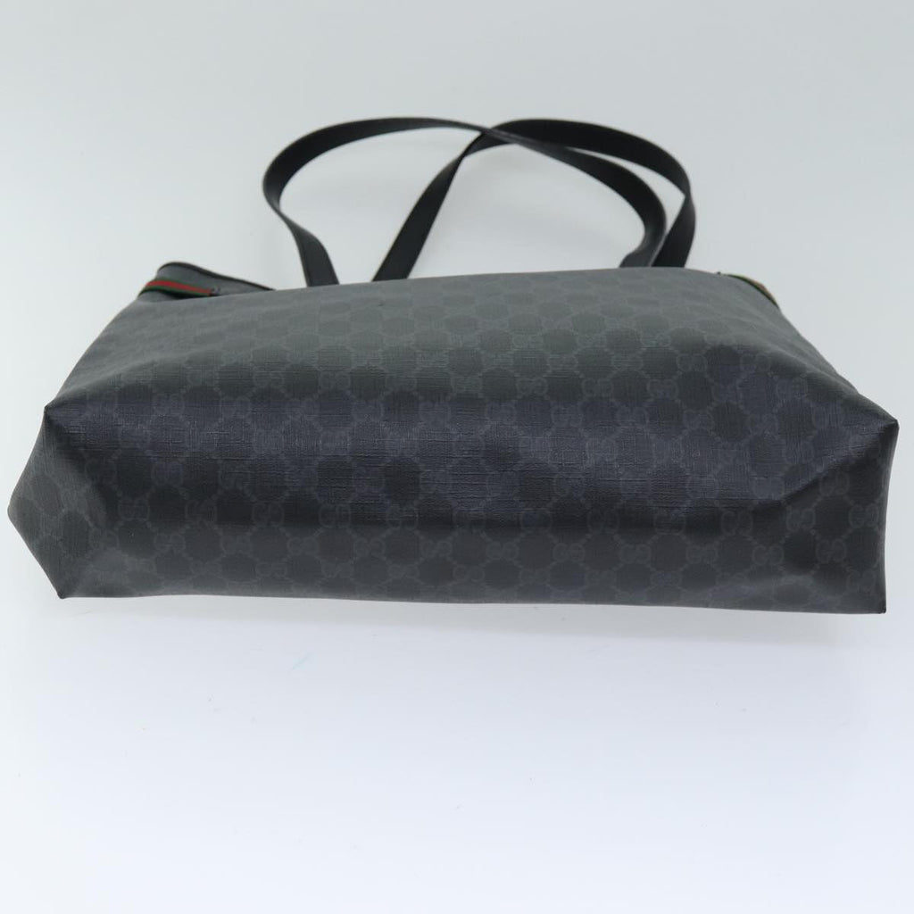 GUCCI GG Supreme Web Sherry Line Tote Bag PVC Red Black 39 02 091 75316