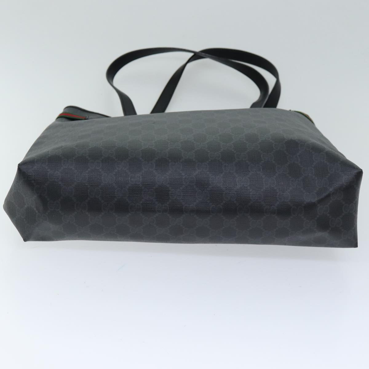 GUCCI GG Supreme Web Sherry Line Tote Bag PVC Red Black 39 02 091 75316