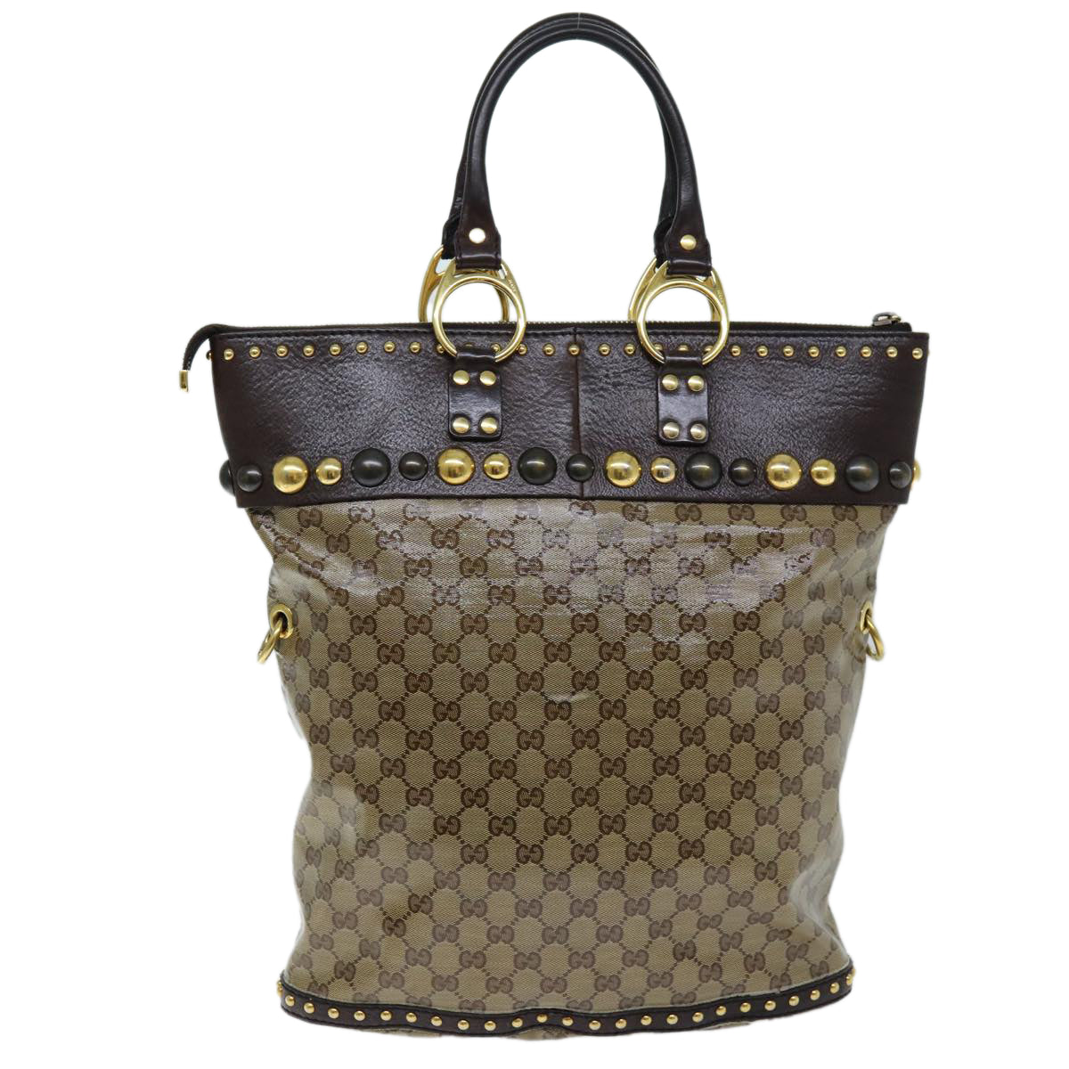 GUCCI GG Crystal Hand Bag 2way Beige 207282 75317