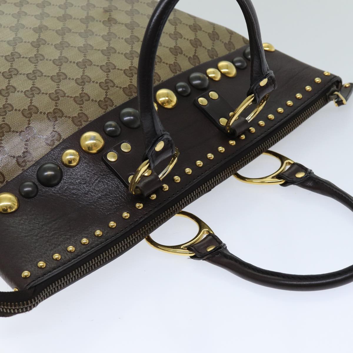 GUCCI GG Crystal Hand Bag 2way Beige 207282 75317