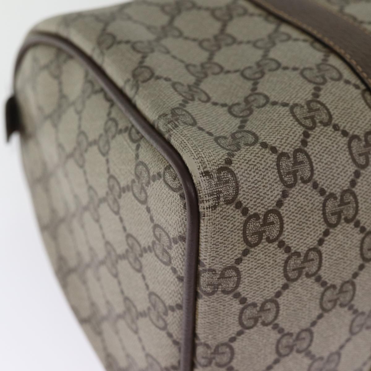 GUCCI GG Supreme Web Sherry Line Boston Bag PVC Beige Red 40 02 007 75319