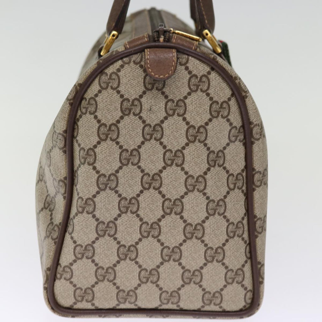 GUCCI GG Supreme Web Sherry Line Boston Bag PVC Beige Red 40 02 007 75319