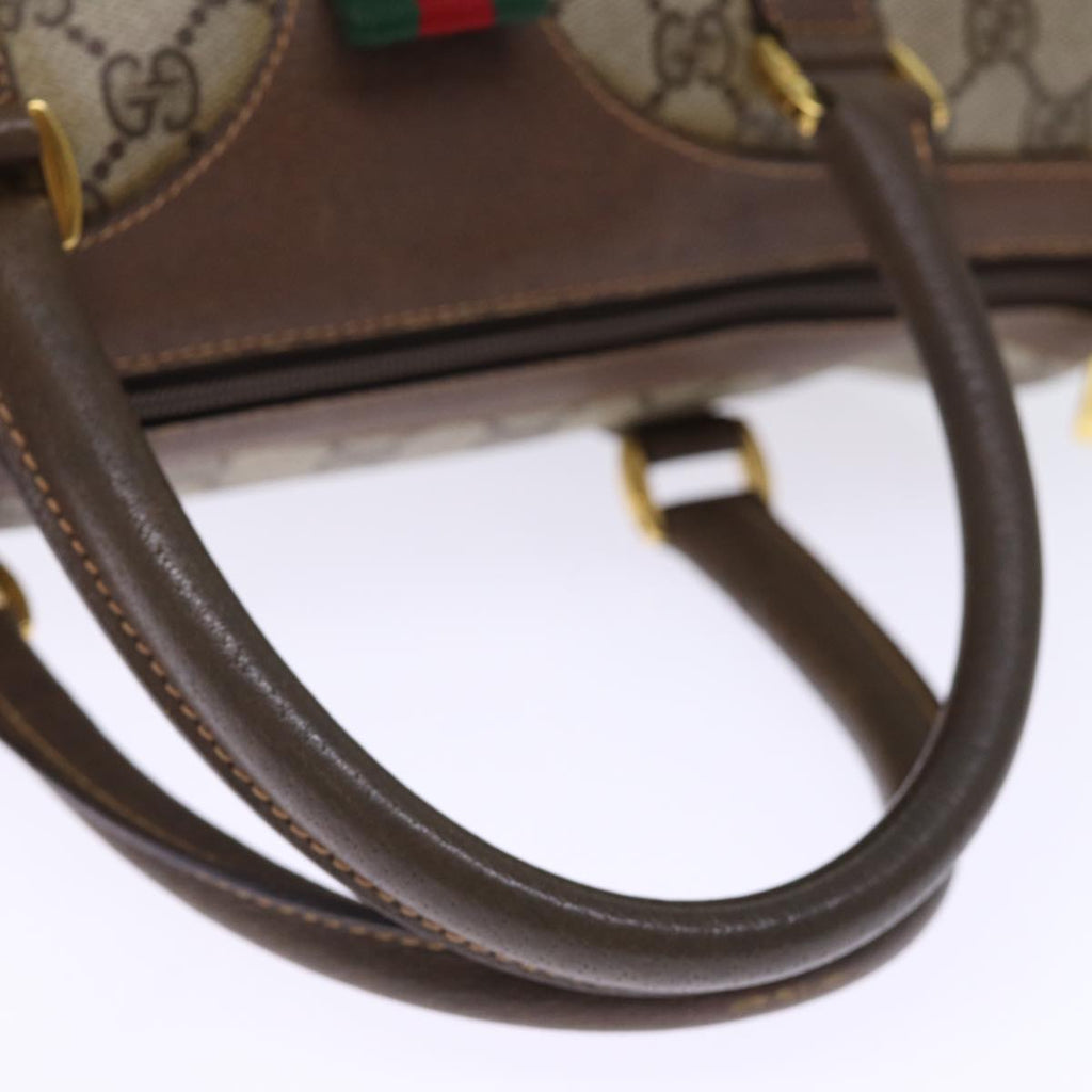 GUCCI GG Supreme Web Sherry Line Boston Bag PVC Beige Red 40 02 007 75319