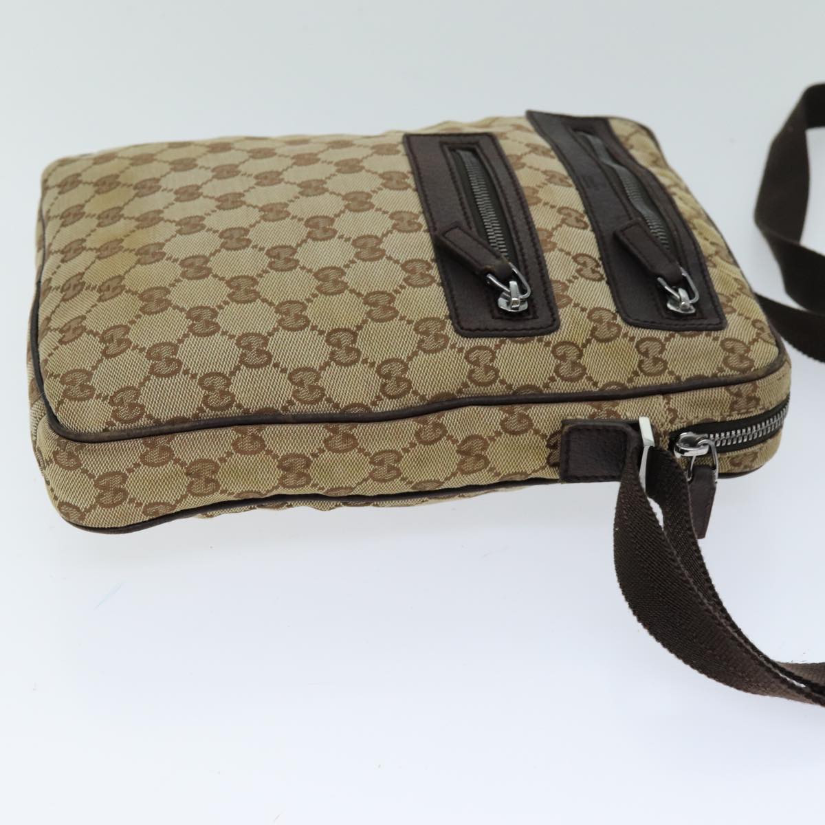 GUCCI GG Canvas Shoulder Bag Beige 92551 75348