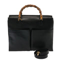 GUCCI Bamboo Tote Bag Leather 2way Black 002 2855 0322 0 75353
