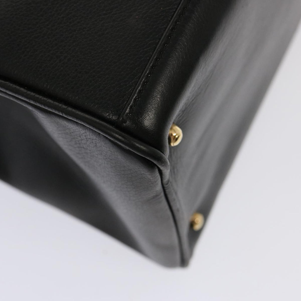 GUCCI Bamboo Tote Bag Leather 2way Black 002 2855 0322 0 75353