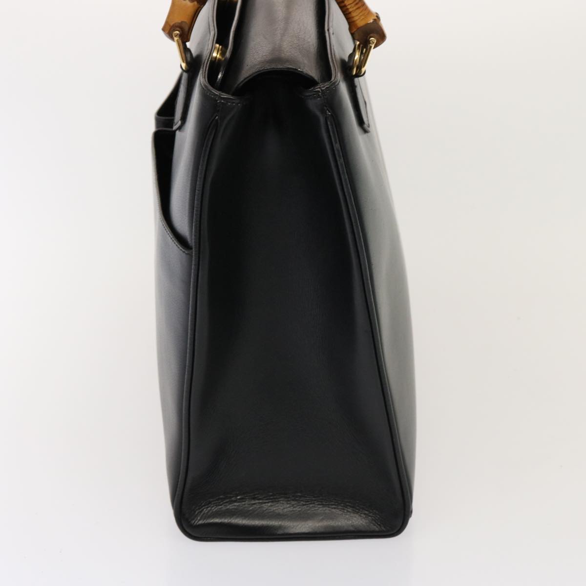 GUCCI Bamboo Tote Bag Leather 2way Black 002 2855 0322 0 75353