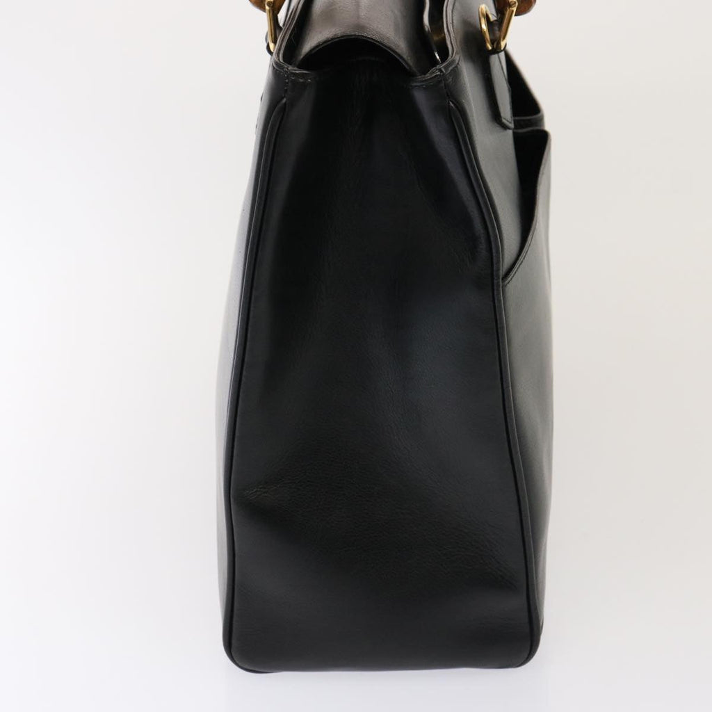 GUCCI Bamboo Tote Bag Leather 2way Black 002 2855 0322 0 75353