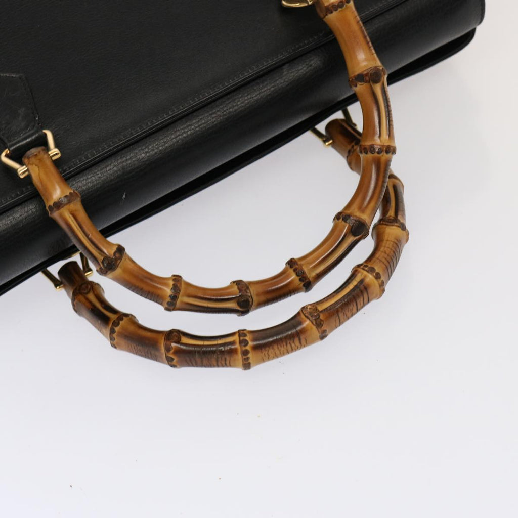 GUCCI Bamboo Tote Bag Leather 2way Black 002 2855 0322 0 75353