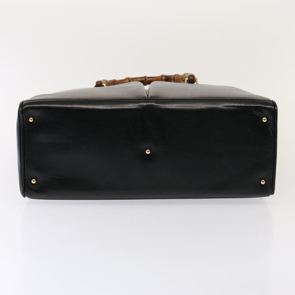 GUCCI Bamboo Tote Bag Leather 2way Black 002 2855 0322 0 75353