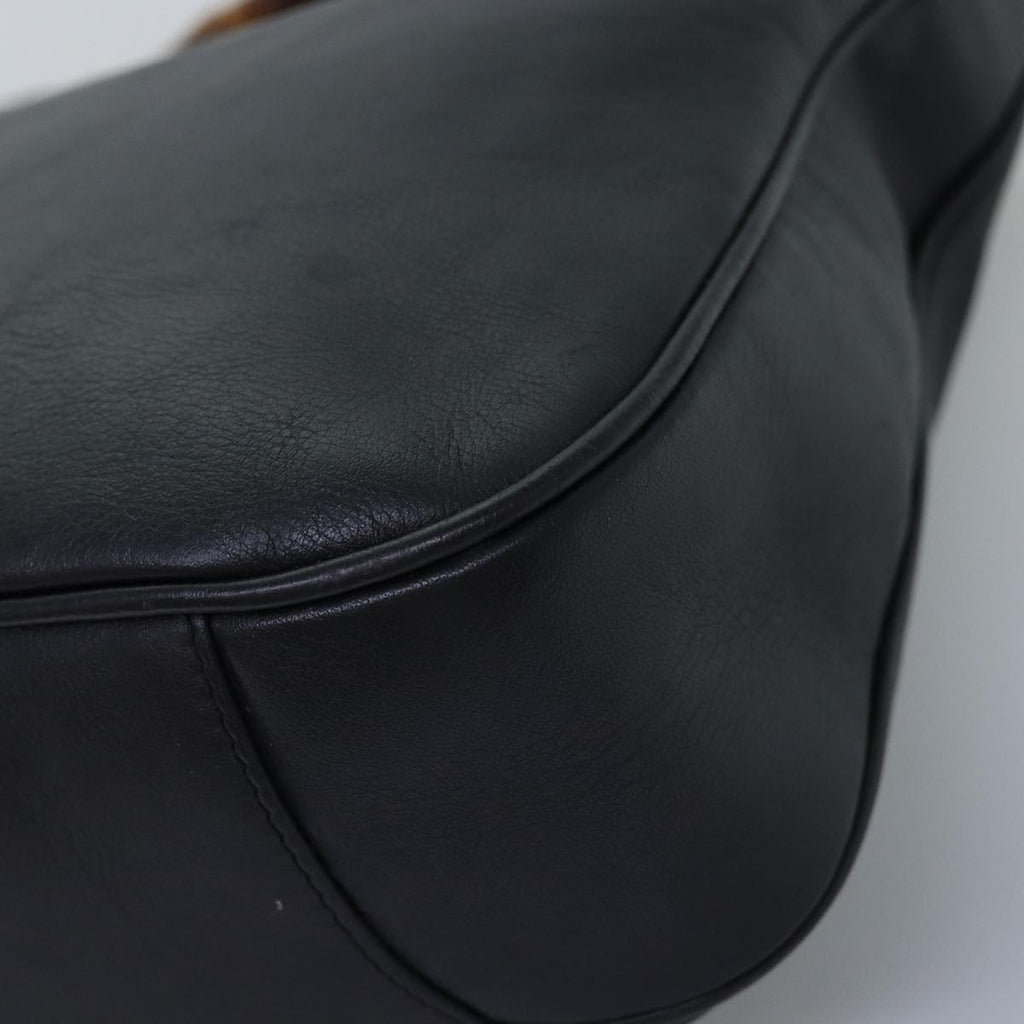 GUCCI Bamboo Shoulder Bag Leather 2way Black 000 1448 1638 75354