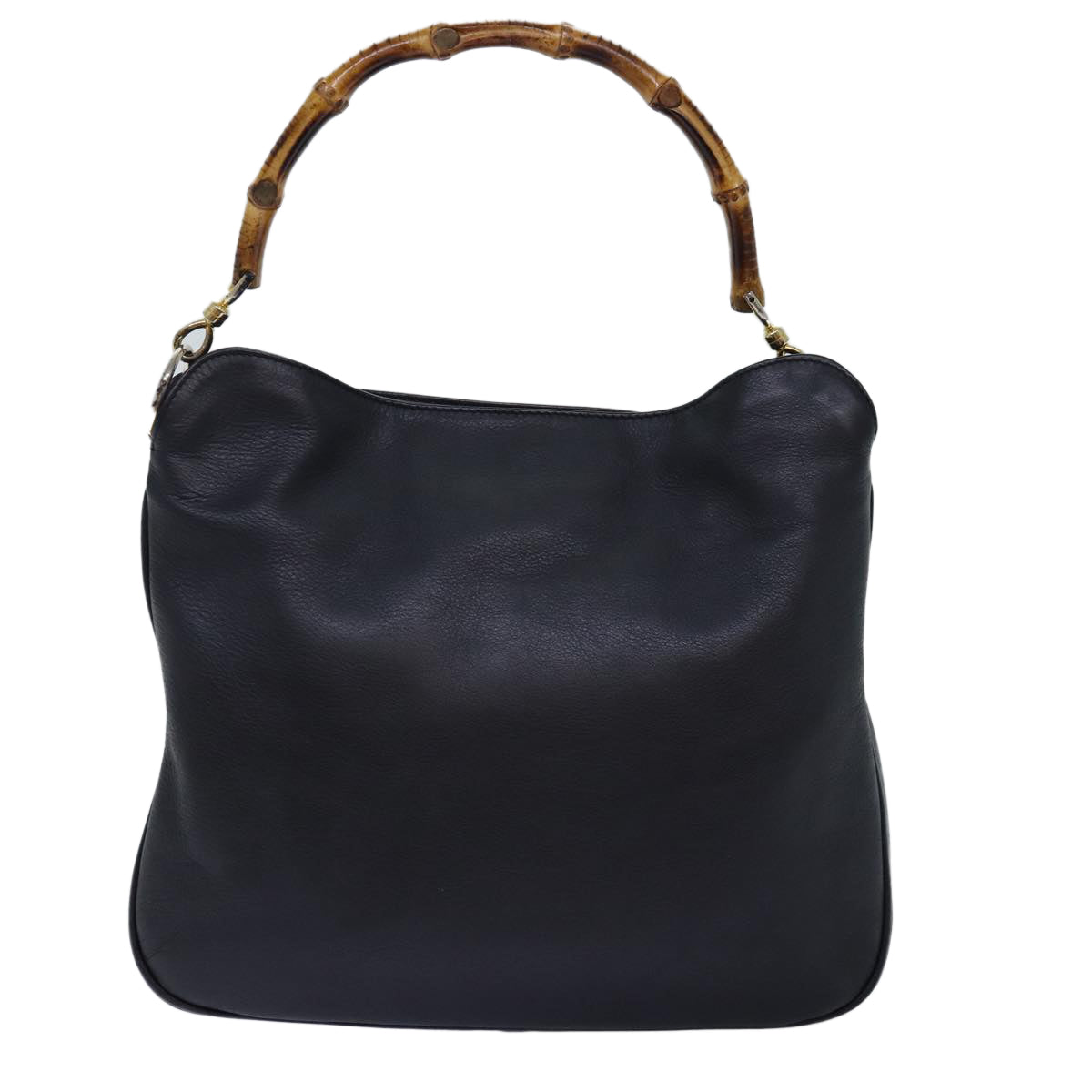 GUCCI Bamboo Shoulder Bag Leather 2way Black 000 1448 1638 75354