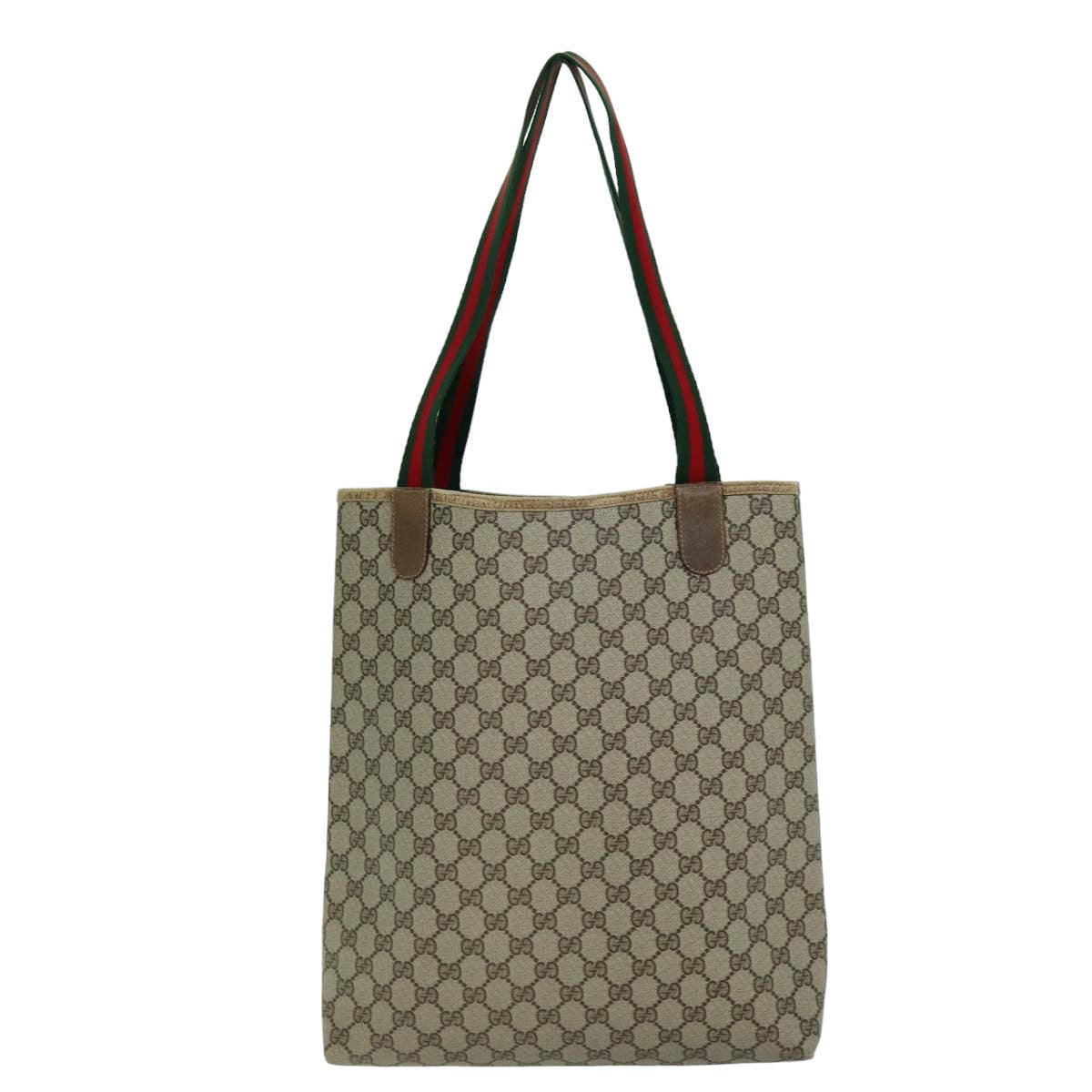 GUCCI GG Supreme Web Sherry Line Tote Bag PCVLeather Beige 39 02 003 75358