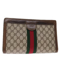 GUCCI GG Supreme Web Sherry Line Clutch Bag Beige Red 41 001 2125 28 75363