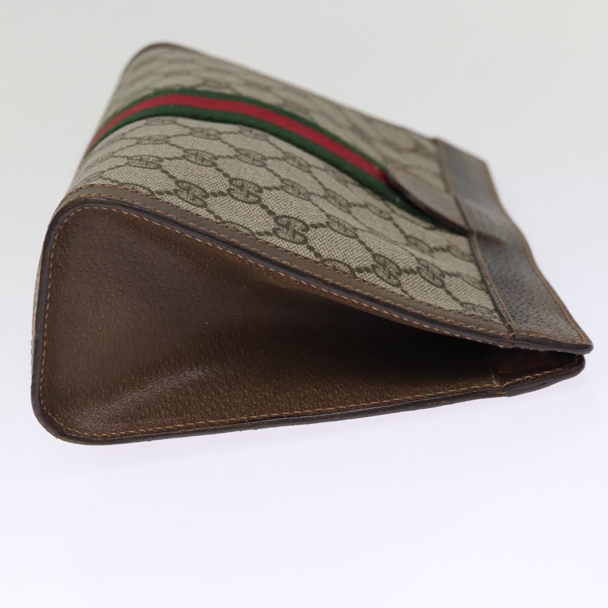 GUCCI GG Supreme Web Sherry Line Clutch Bag Beige Red 41 001 2125 28 75363