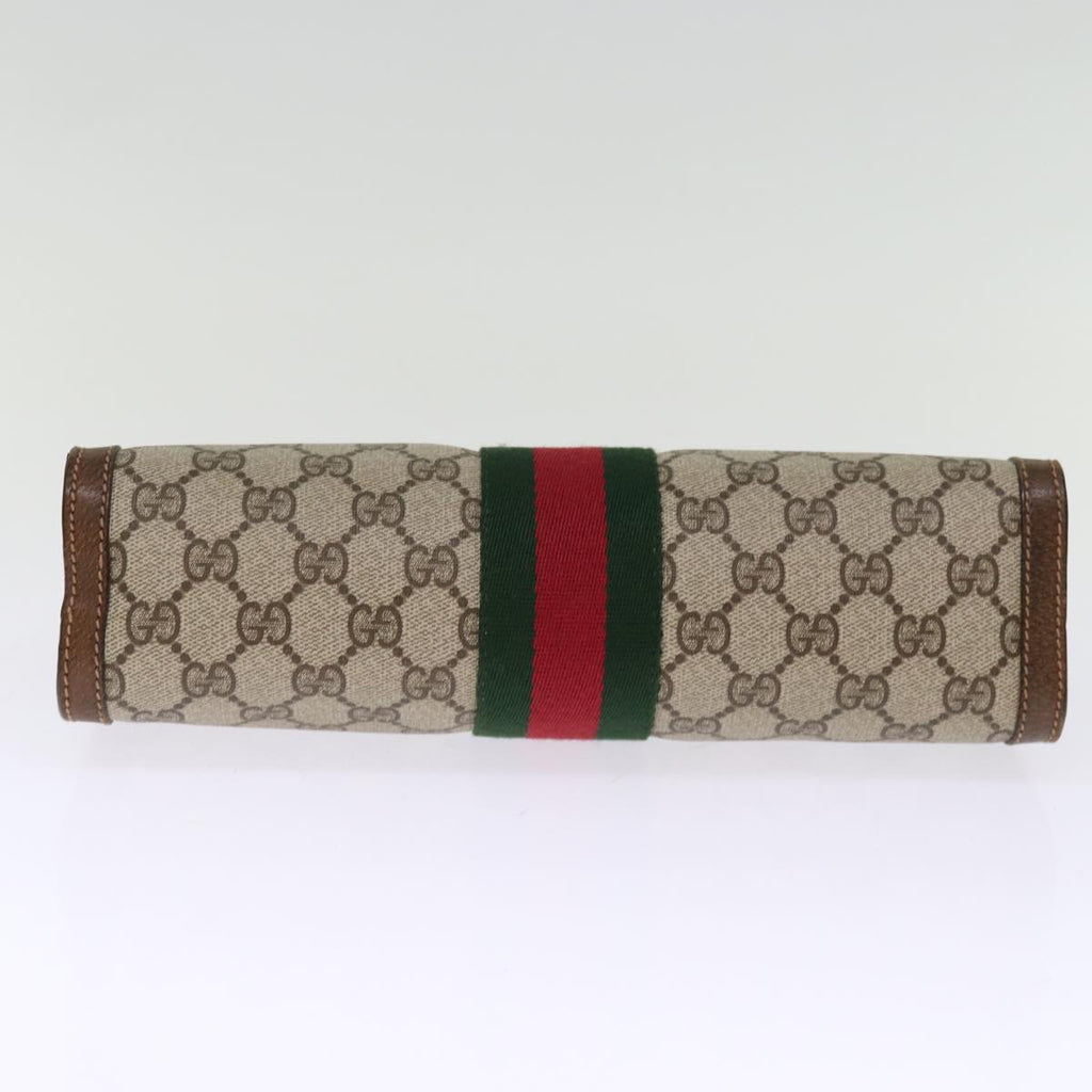 GUCCI GG Supreme Web Sherry Line Clutch Bag Beige Red 41 001 2125 28 75363