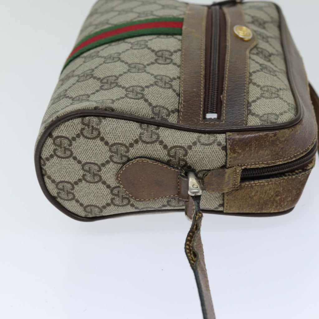 GUCCI Web Sherry Line GG Supreme Shoulder Bag Beige Red 72 001 3654 75457