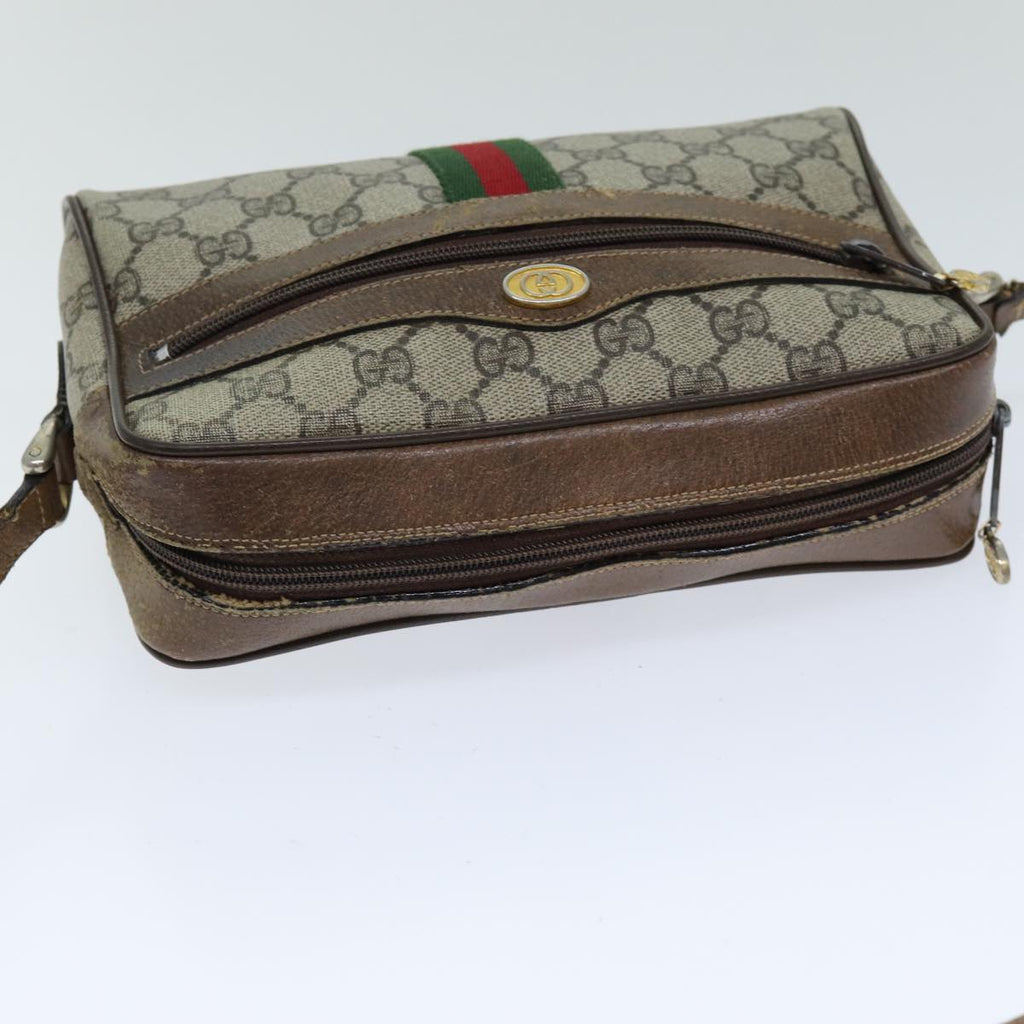 GUCCI Web Sherry Line GG Supreme Shoulder Bag Beige Red 72 001 3654 75457