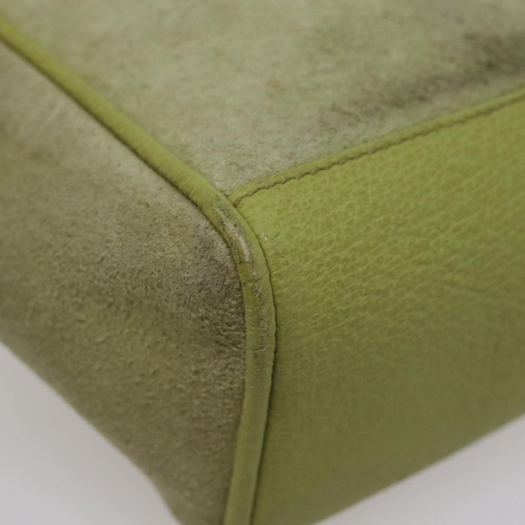 GUCCI Bamboo Hand Bag Suede 2way Green 007 2214 0238 75507