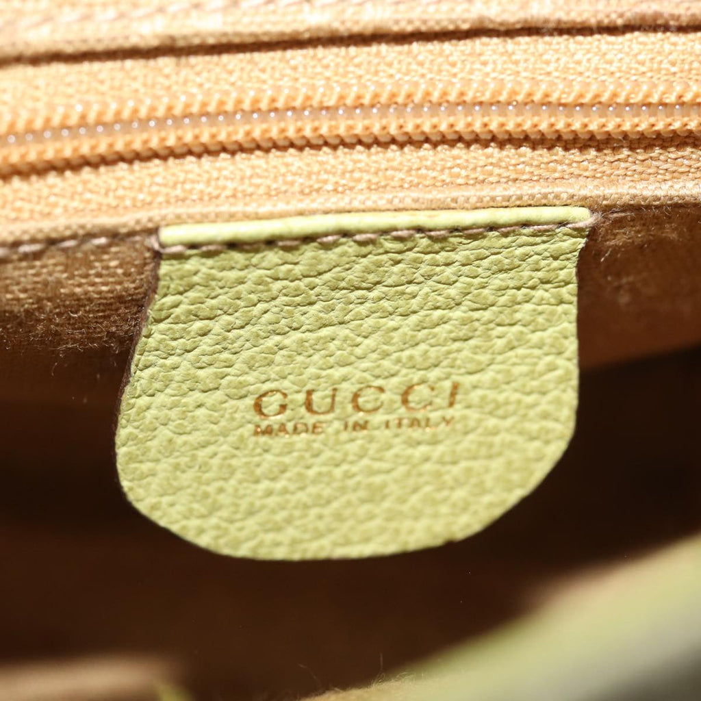 GUCCI Bamboo Hand Bag Suede 2way Green 007 2214 0238 75507
