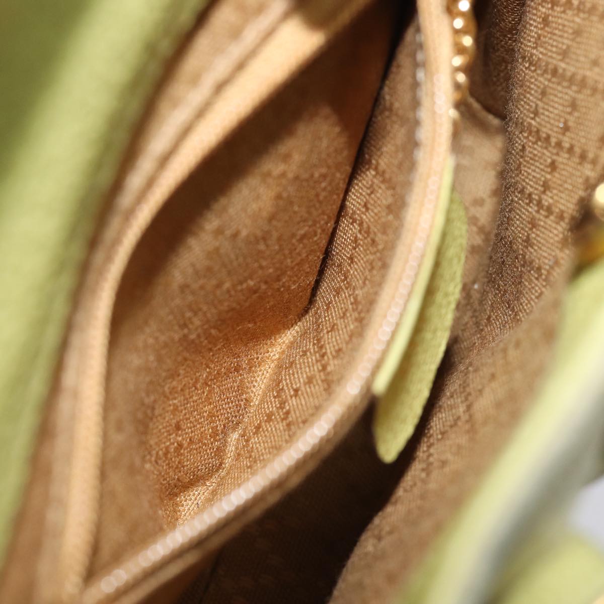 GUCCI Bamboo Hand Bag Suede 2way Green 007 2214 0238 75507